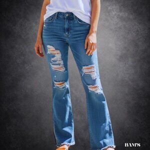 HIDDEN Distressed Flare Jeans 26 High Rise 31” Inseam